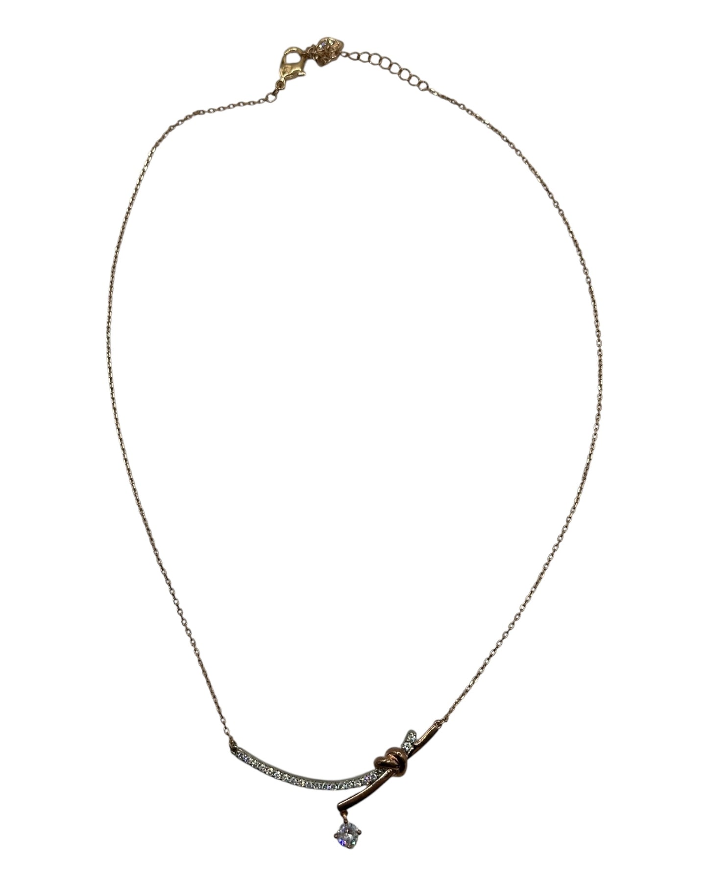 Swarovski Halskette mit Knoten-Design, Roségold