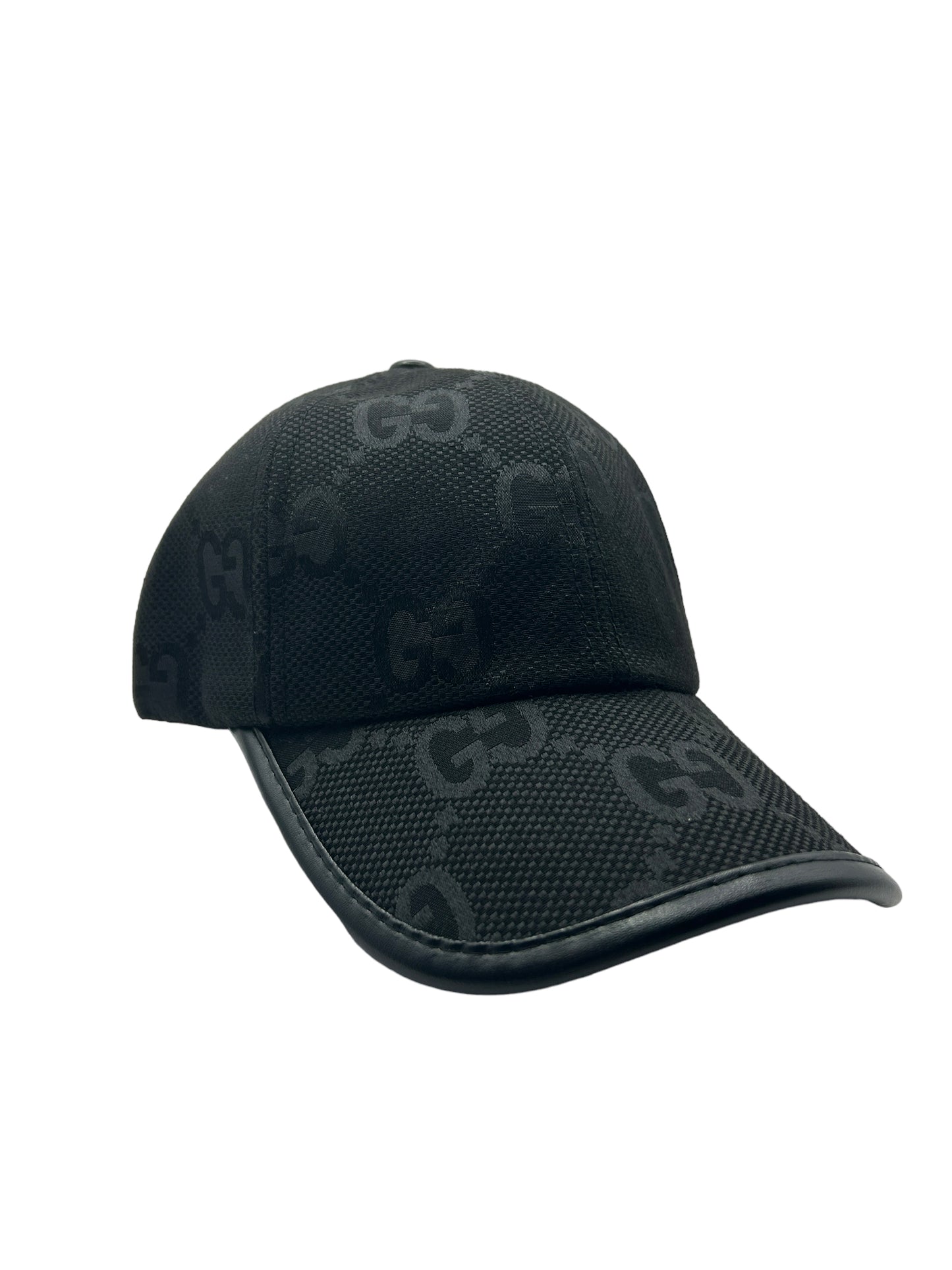 GUCCI CAP - BLACK - MONOGRAM - PU-LEDER - HIGH END