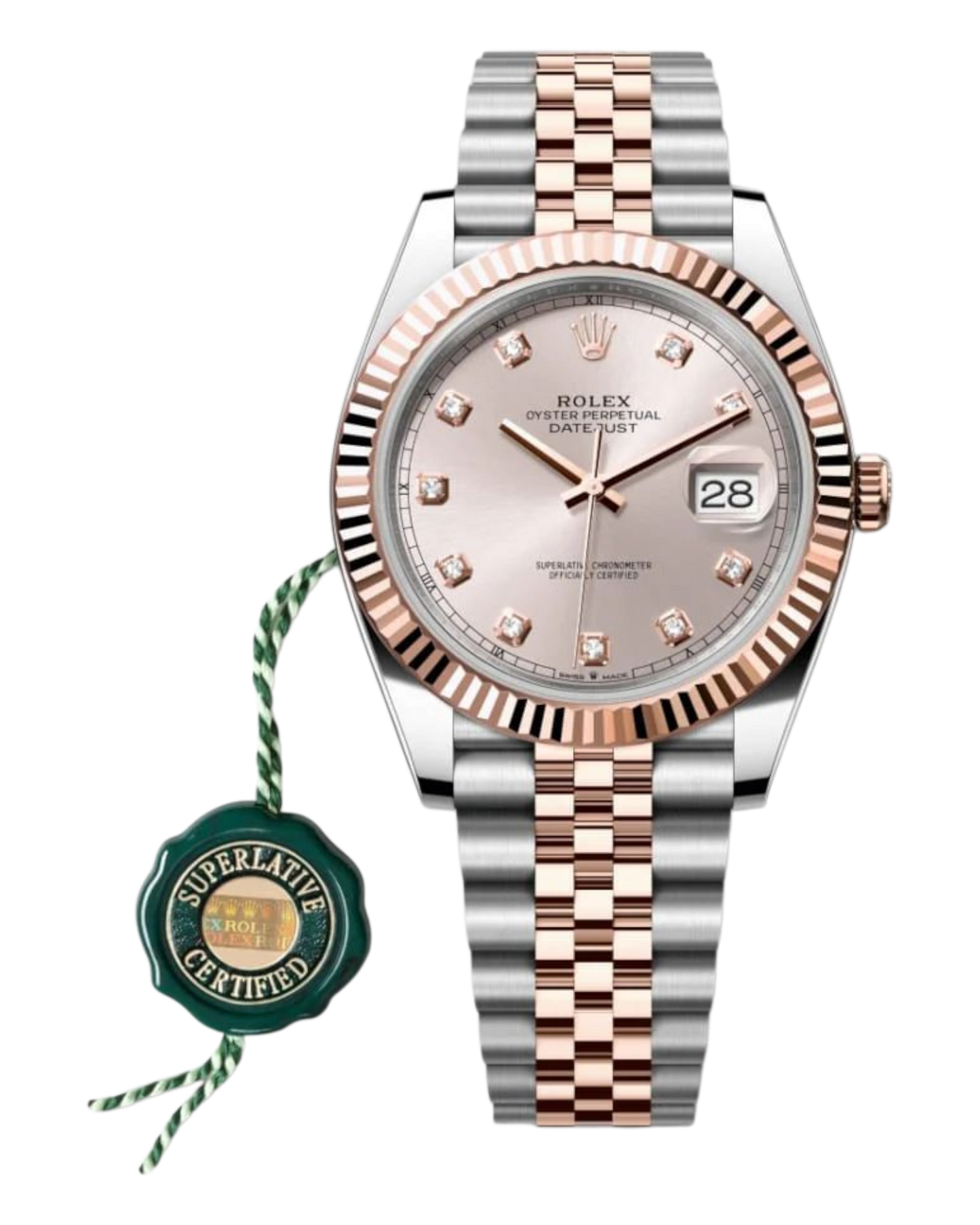 Rolex Datejust 41mm Rosé with Diamonds Dial Bicolor Jubilee - U1 FACTORY - AUTOMATIK