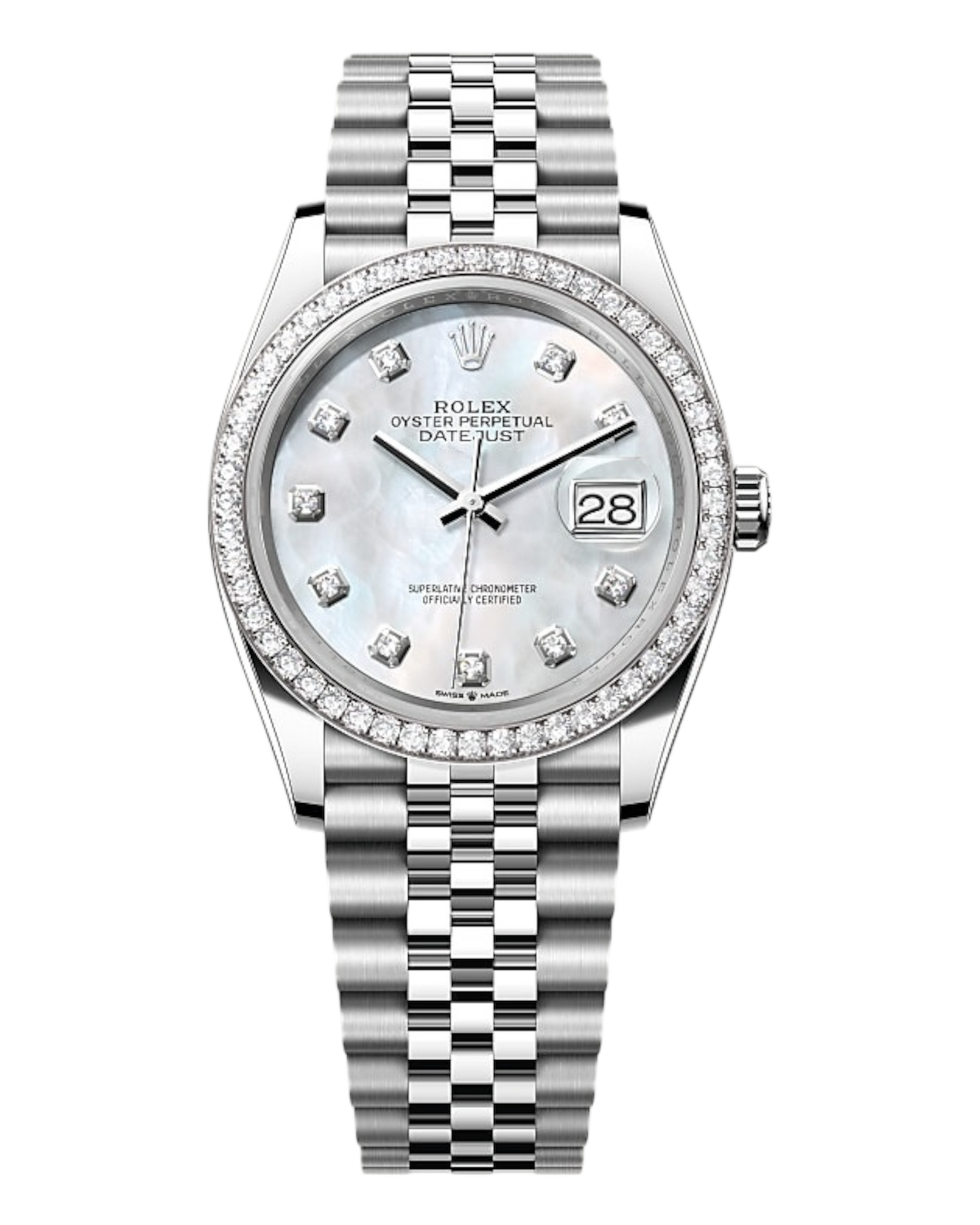 Rolex Datejust White with Diamonds 36mm Jubilee U1 FACTORY - AUTOMATIK
