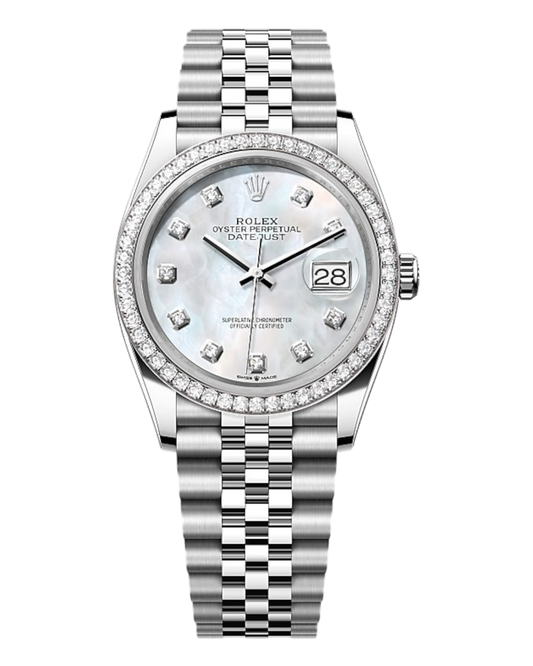 Rolex Datejust White with Diamonds 36mm Jubilee U1 FACTORY - AUTOMATIK
