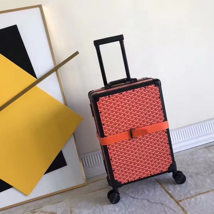 Goyard 1:1 Premium Trolley Suitcase – Luxury Chevron Design, Various Colors