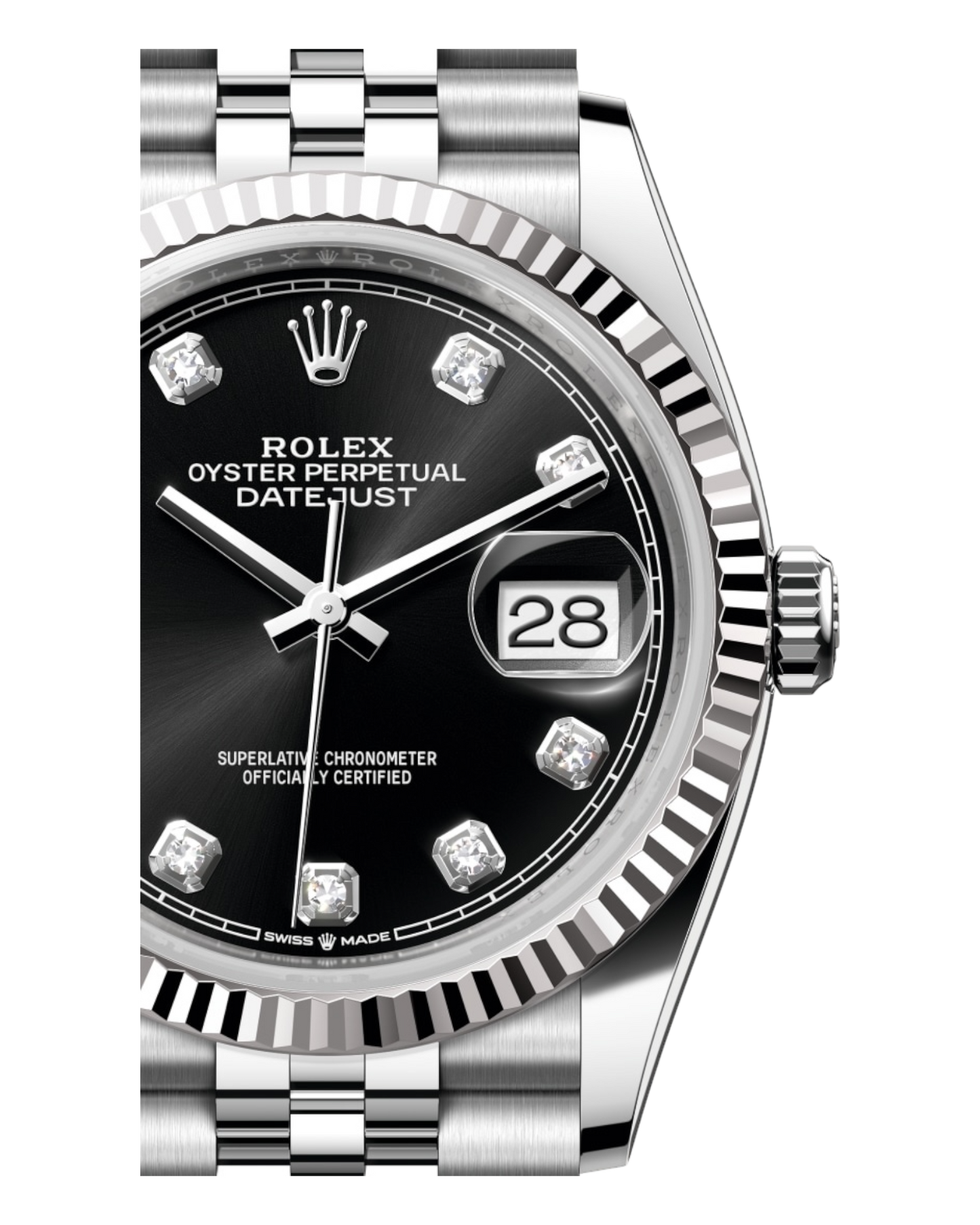 Rolex Datejust Black Dial with Diamonds 36mm Jubilee - U1 FACTORY - AUTOMATIK