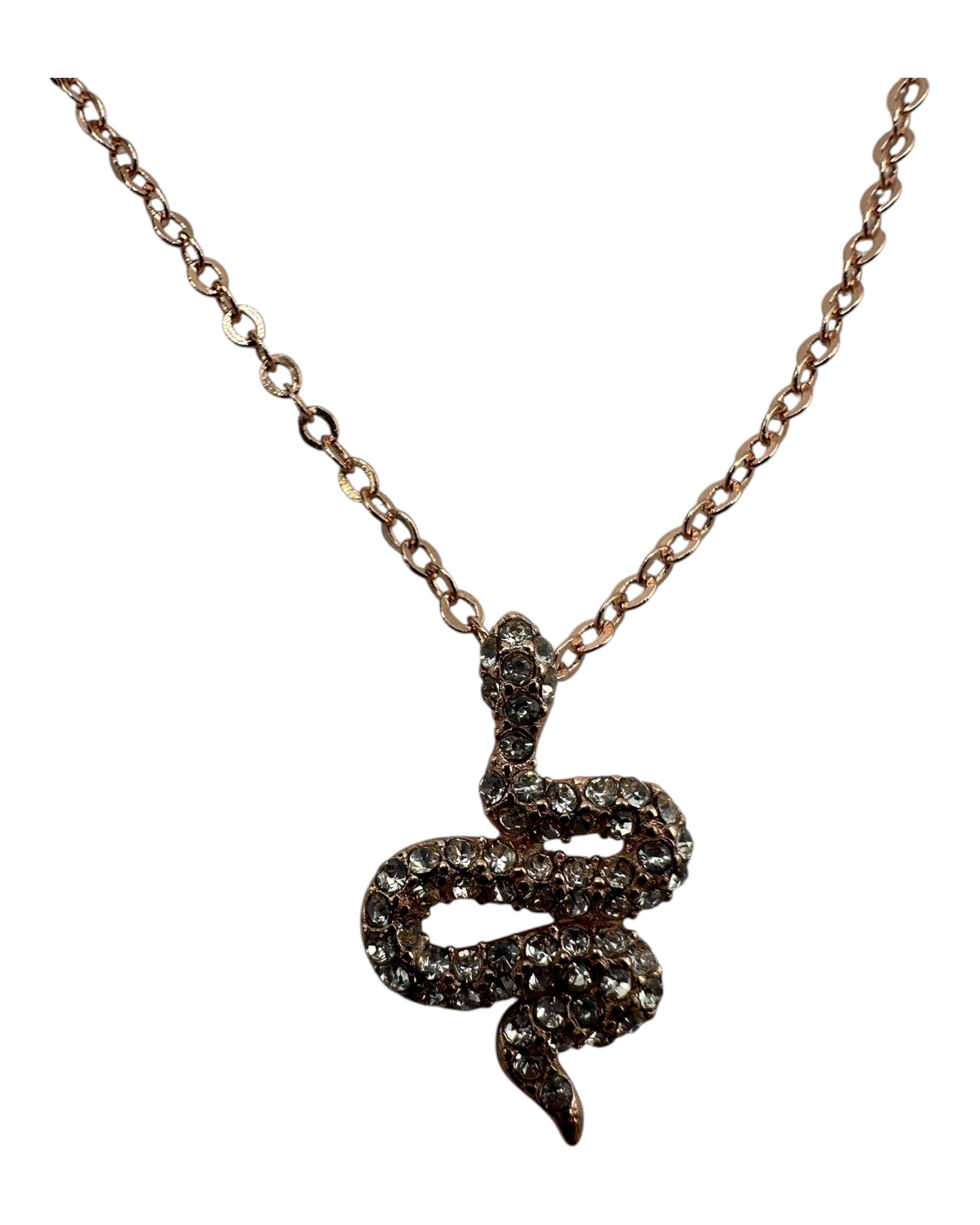 Swarovski Halskette mit Schlangen-Anhänger, roségoldfarben