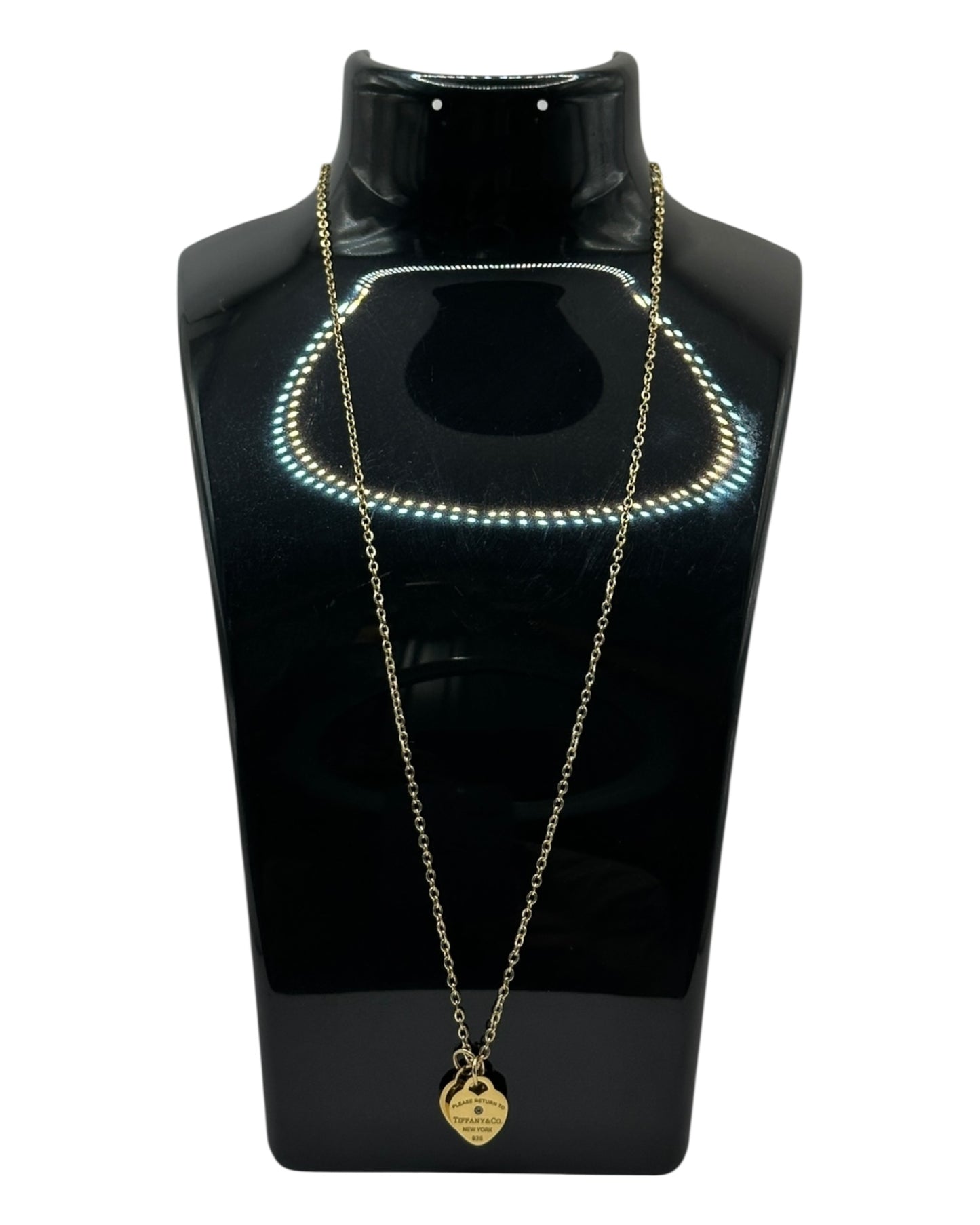 Tiffany & Co. Herzanhänger-Kette mit Diamant – 925 Gelbgold- Fullset