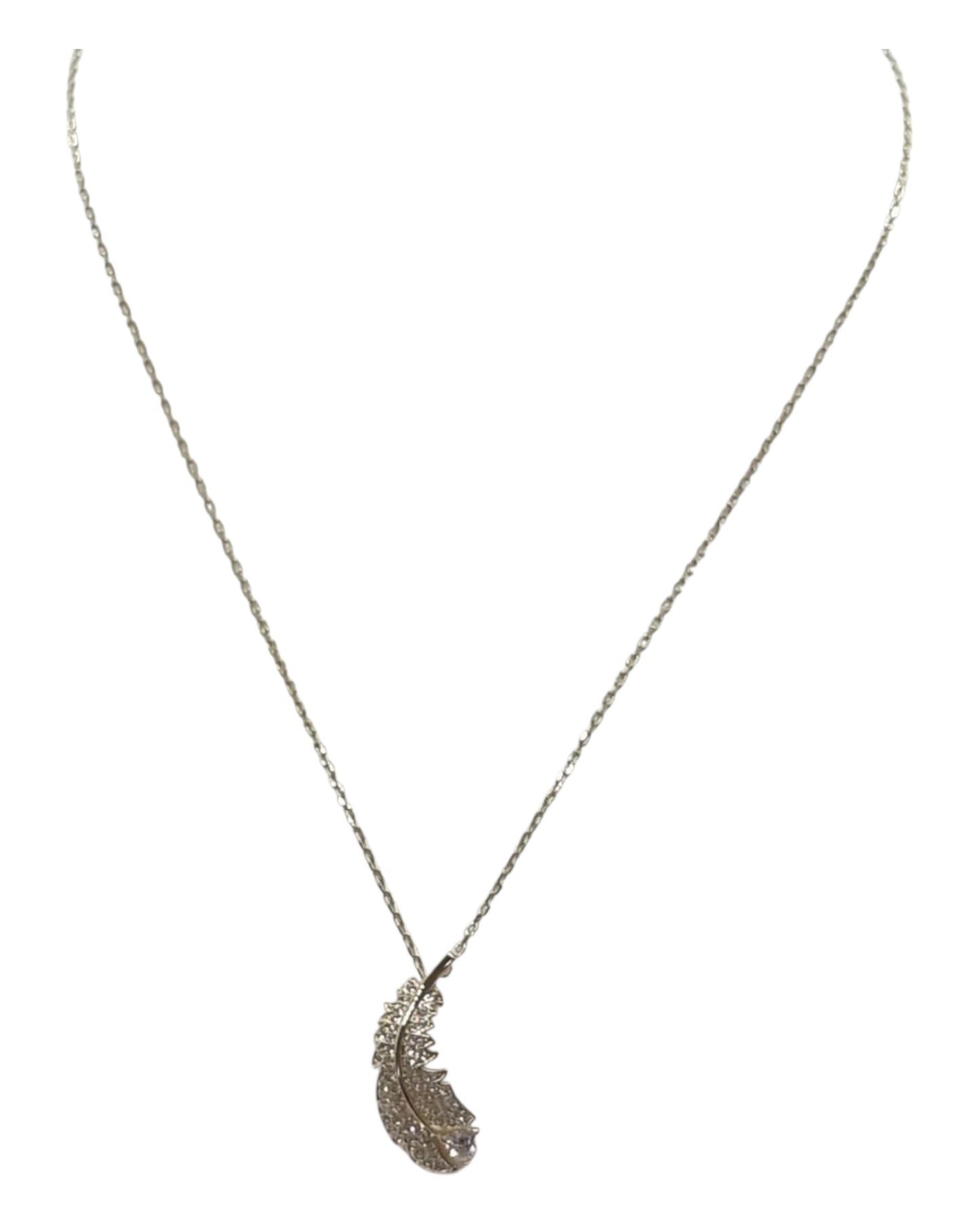 Swarovski Anhänger Feder mit Kristallen Gold