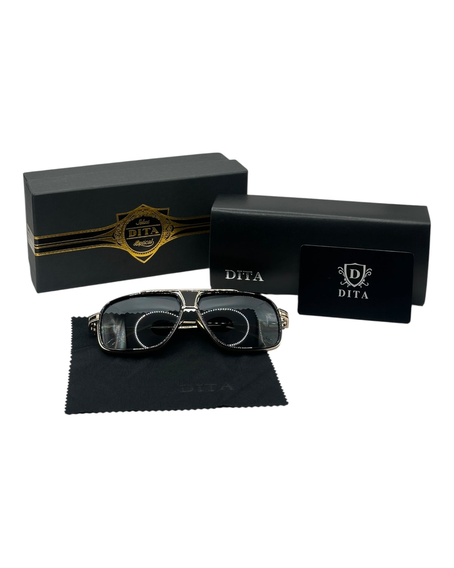 Dita Sonnenbrille in Gold mit dunkle Gläser D2