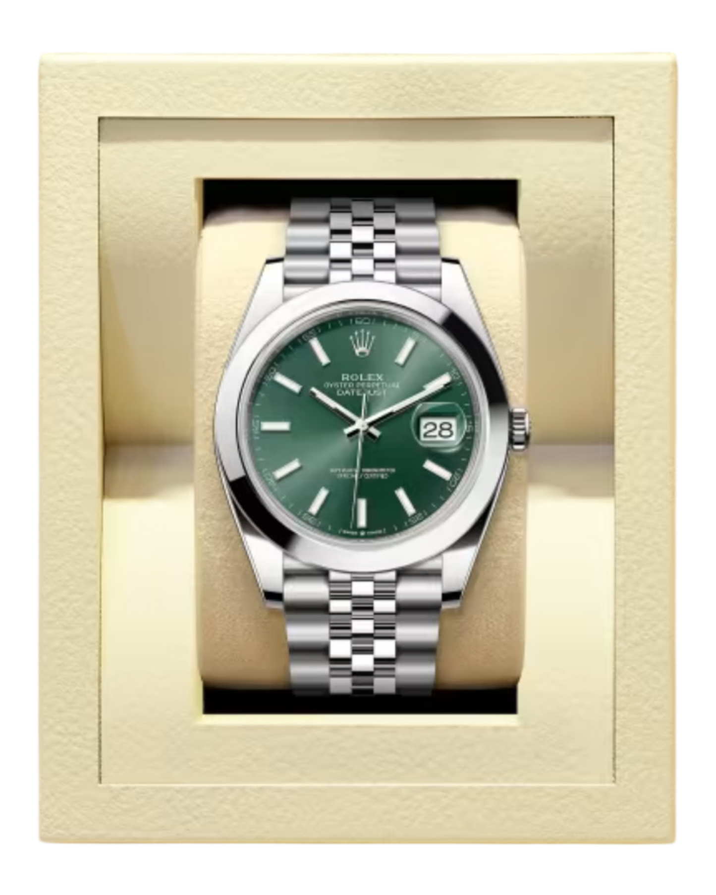 Rolex Datejust 41mm Green Dial, flat bezel - U1 FACTORY - AUTOMATIK - Oyster