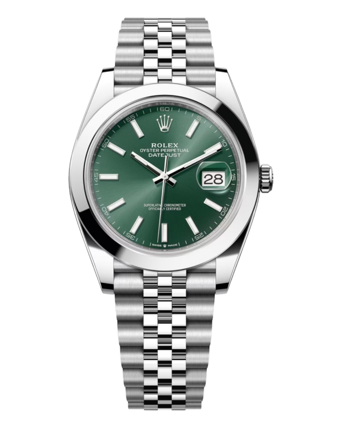 Rolex Datejust 41mm Green Dial, flat bezel - U1 FACTORY - AUTOMATIK - Oyster