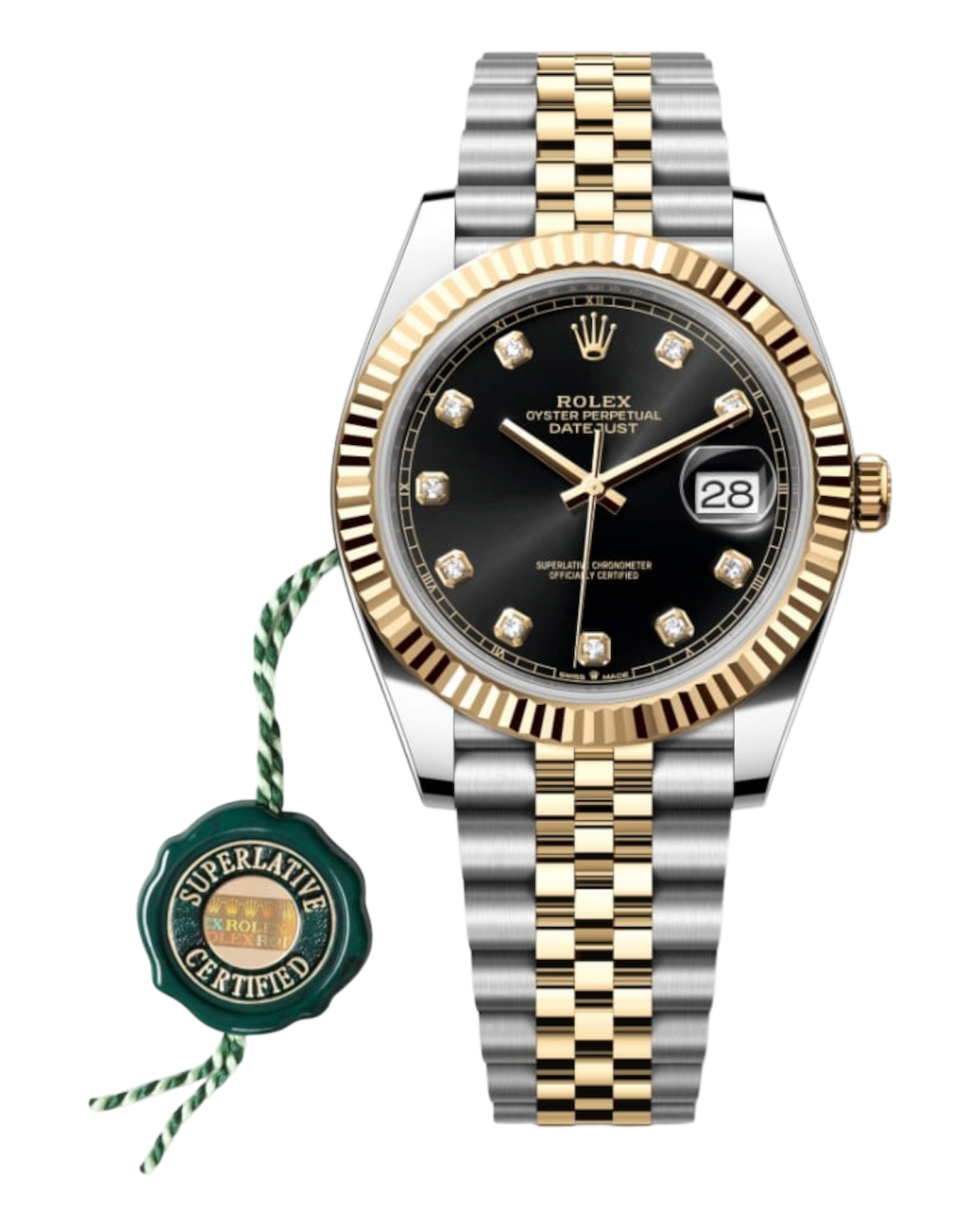 Rolex Datejust 41mm Black with Diamonds Dial - Bicolor - Jubilee - U1 FACTORY - AUTOMATIK