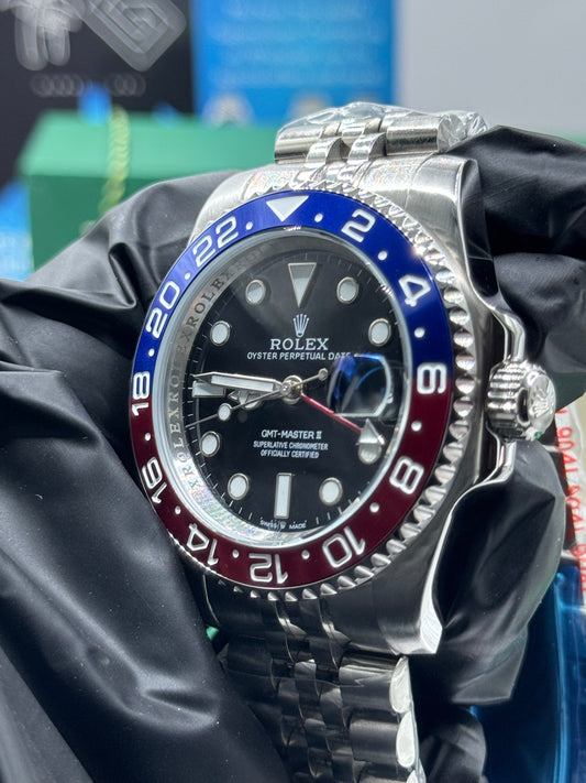 ROLEX GMT-MASTER II- PEPSI - JUBILEE - 40MM U1 FACTORY - AUTOMATIK
