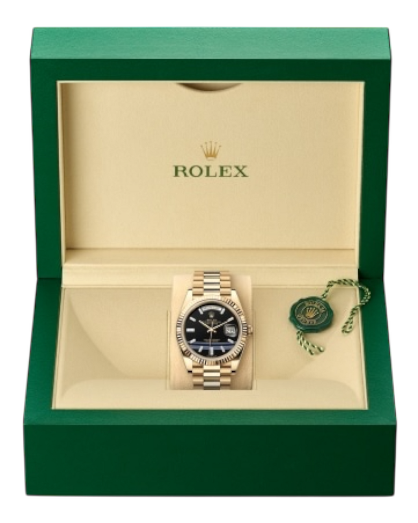 Rolex Day-Date Black Dial with Diamond Markers, 40mm Yellow Gold President - U1 FACTORY - AUTOMATIK