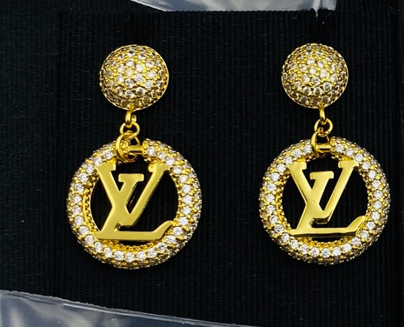 LOUIS VUITTON CRYSTAL LV CIRCLE EARRINGS – FULL SET – 1:1 HIGH END