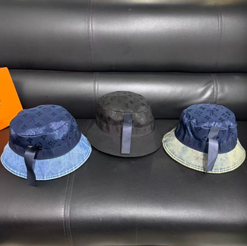 LOUIS VUITTON MONOGRAM WASHED DENIM HAT COLLECTION – BASEBALL CAP & BUCKET HAT – GREEN / JEANS / BLACK – 1:1 HIGH END