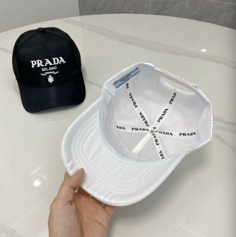 PRADA RE-NYLON LOGO BASEBALL CAP – BLACK / WHITE – FULL SET – 1:1 HIGH END