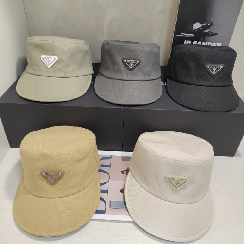 PRADA DRILL / RE-NYLON CADET HAT – SAGE GREEN / GREY / BLACK / MUSTARD / OFF-WHITE – 1:1 HIGH END