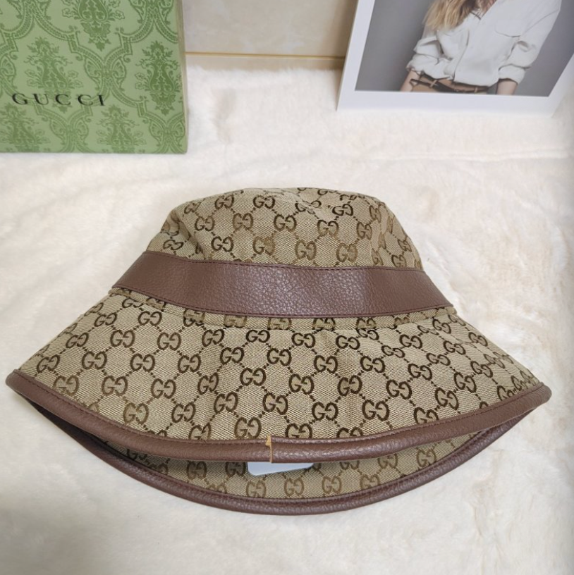 GUCCI GG CANVAS DOUBLE G BUCKET HAT – BEIGE / EBONY / BLACK – 1:1 HIGH END