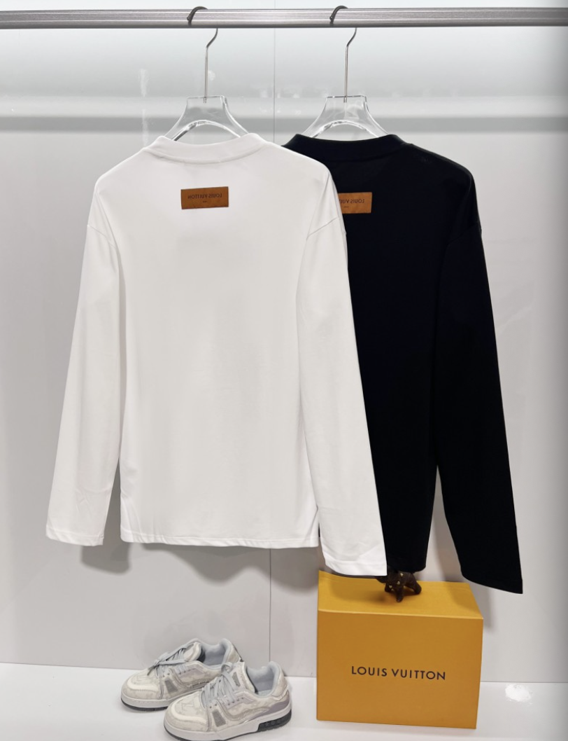 LOUIS VUITTON LV 2026FW WAVE MONOGRAM MULTI-COLOR EMBROIDERED LONG SLEEVE T-SHIRT – 1:1 HIGH END