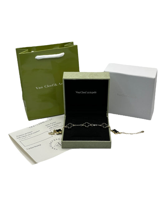 Van Cleef & Arpels Alhambra Armband mit Kleeblättern Schwarz