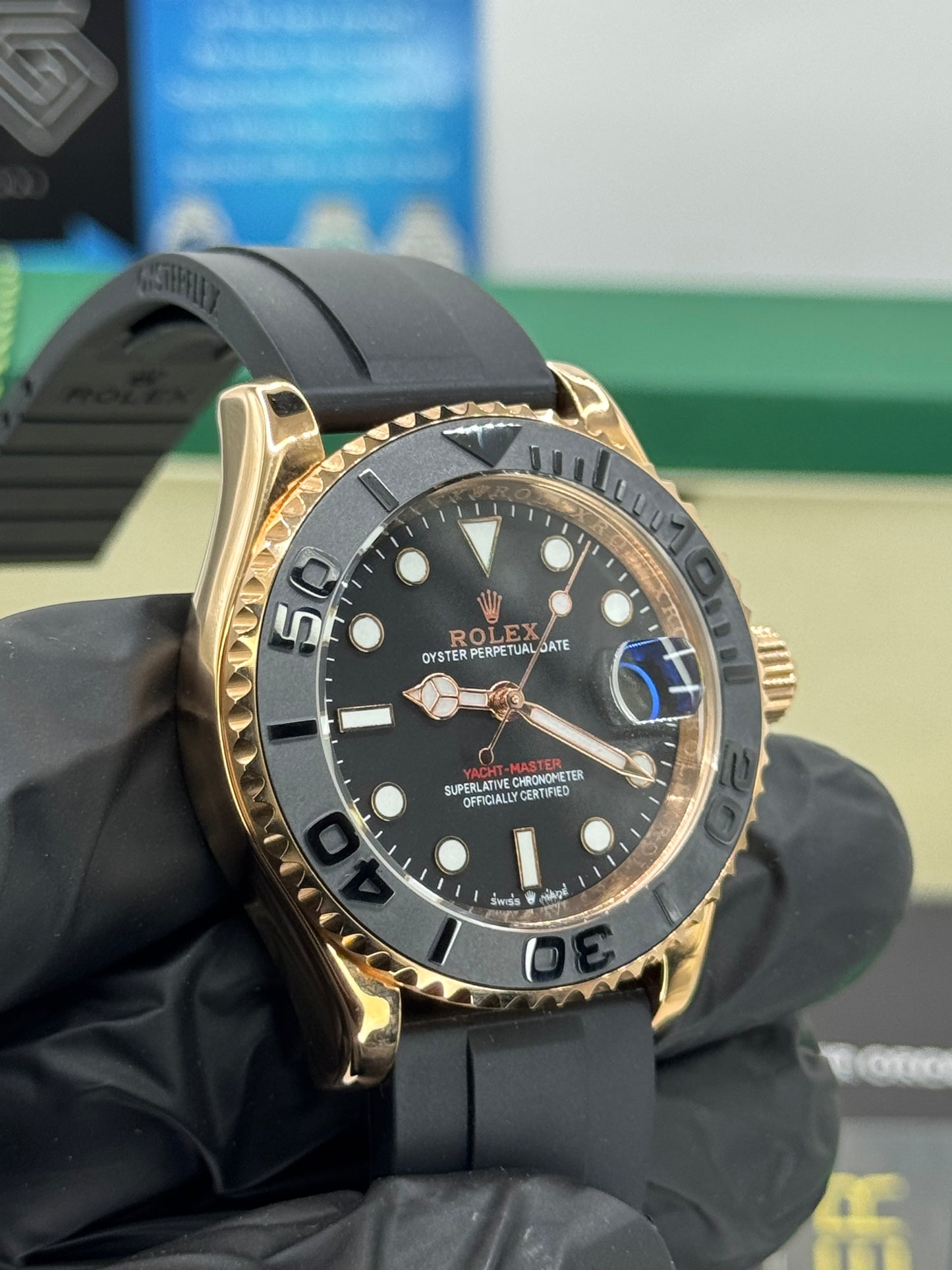 ROLEX YACHT-MASTER - OYSTERFLEX- Roségold - 40MM U1 FACTORY - AUTOMATIK