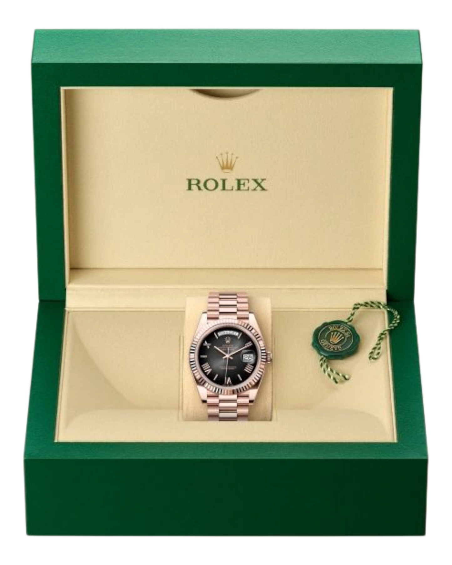 Rolex Day-Date Black Dial with Roman Numerals, 40mm Everose Gold President - U1 FACTORY - AUTOMATIK