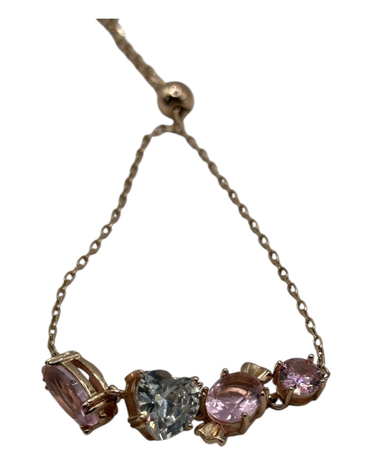 Swarovski Armband, Roséfarbene und blaue Kristalle