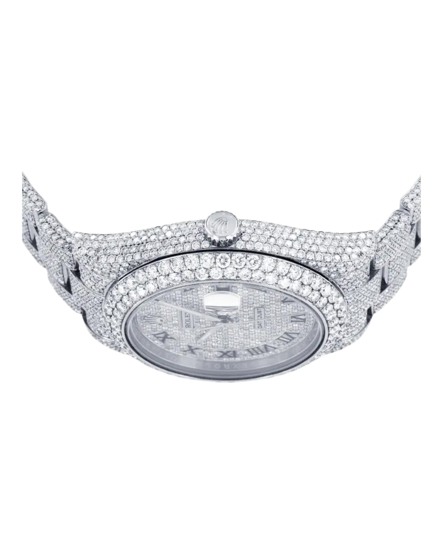Rolex Datejust 41 Iced Out 126300 Superclone 1:1 with genuine moissanite diamonds and Roman numerals