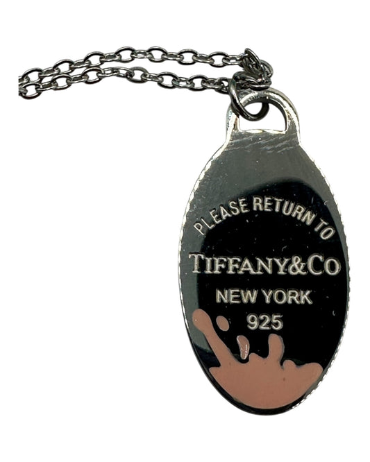 Tiffany & Co. Halskette pink mit ovalem Anhänger aus 925 Sterling-Silber