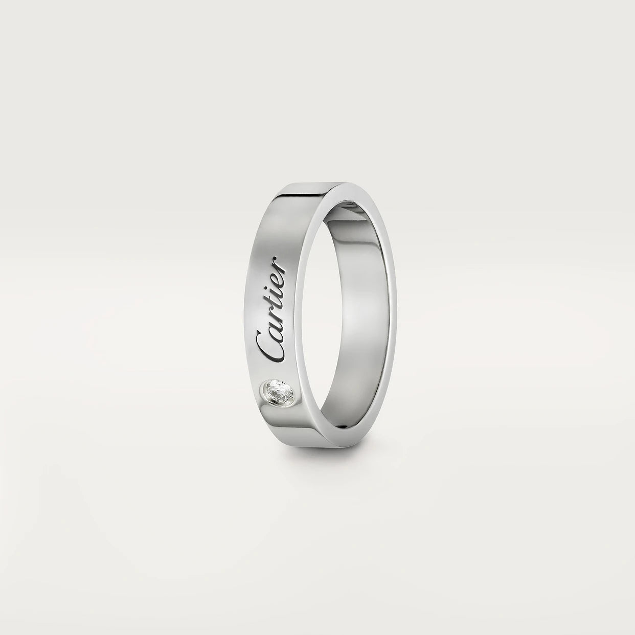 Cartier C de Cartier Ring aus Silber mit einem Brillanten