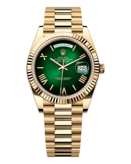 Rolex Day-Date Green Dial, 36mm Yellow Gold President - U1 FACTORY - AUTOMATIK