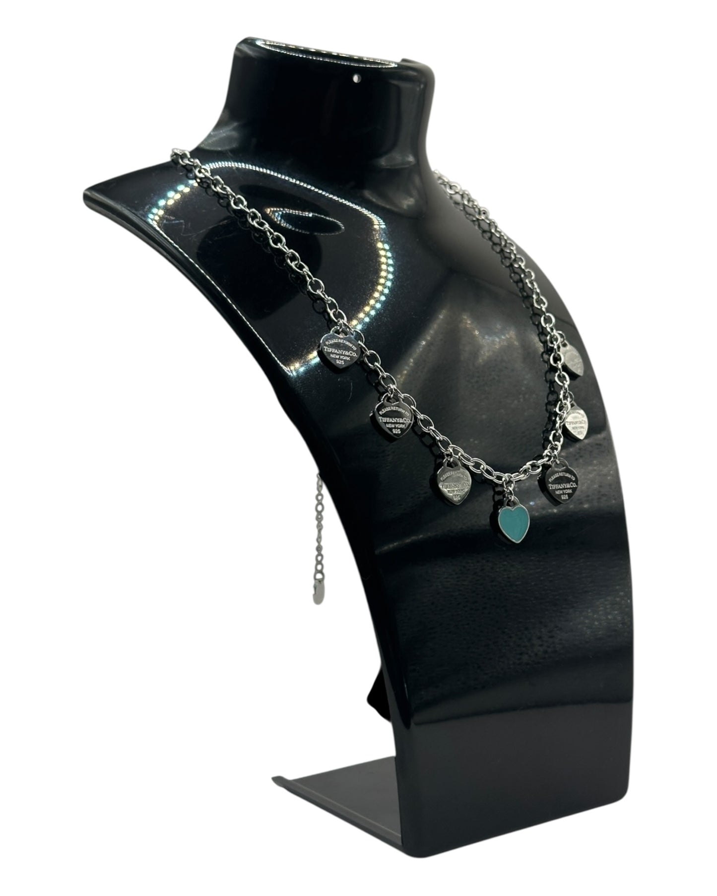 Tiffany & Co. Halskette mit mehreren Herz-Anhängern aus 925 Sterling-Silber
