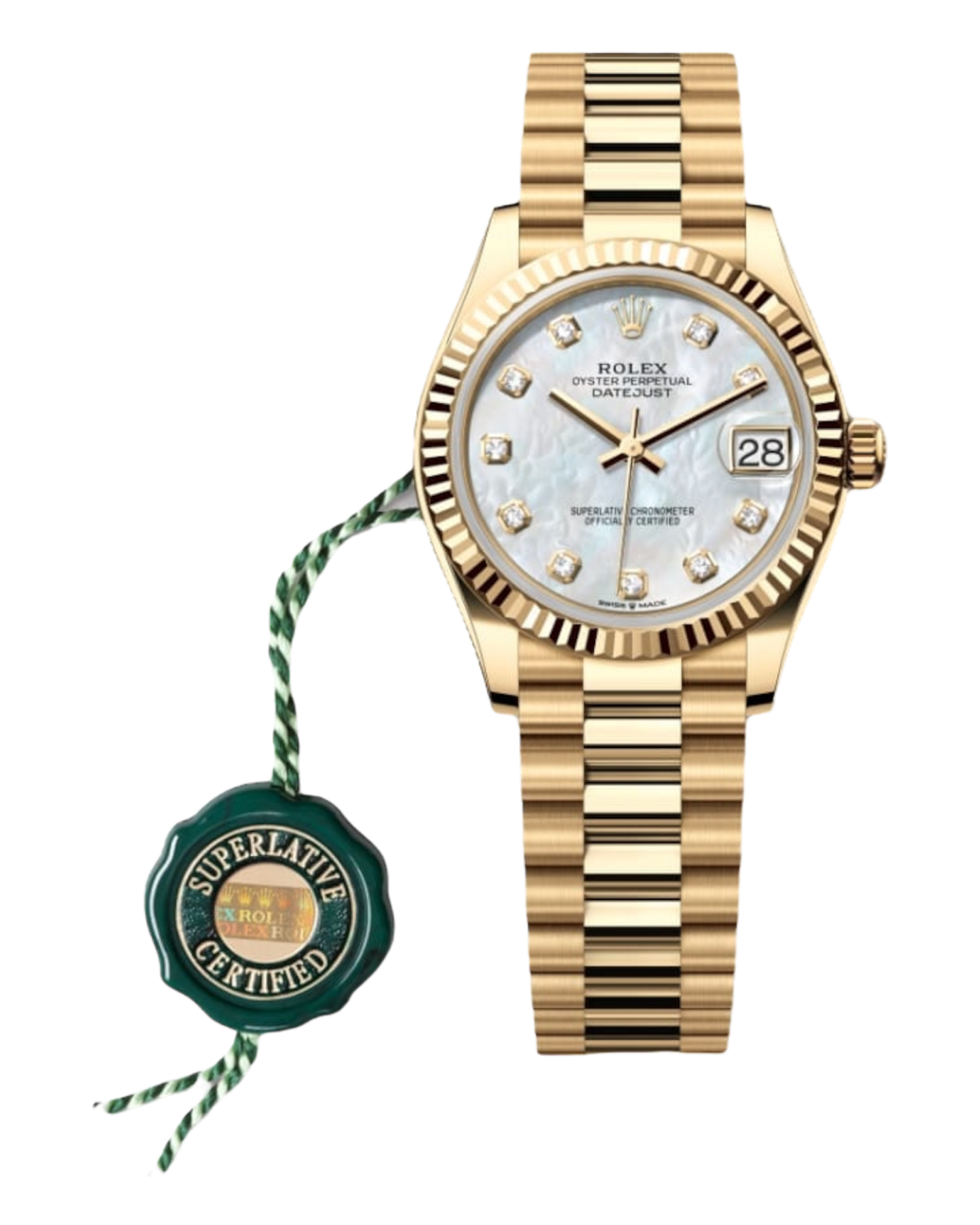Rolex Datejust 31mm Perlmutt Gold Diamonds Dial - U1 FACTORY - AUTOMATIK - Jubilee