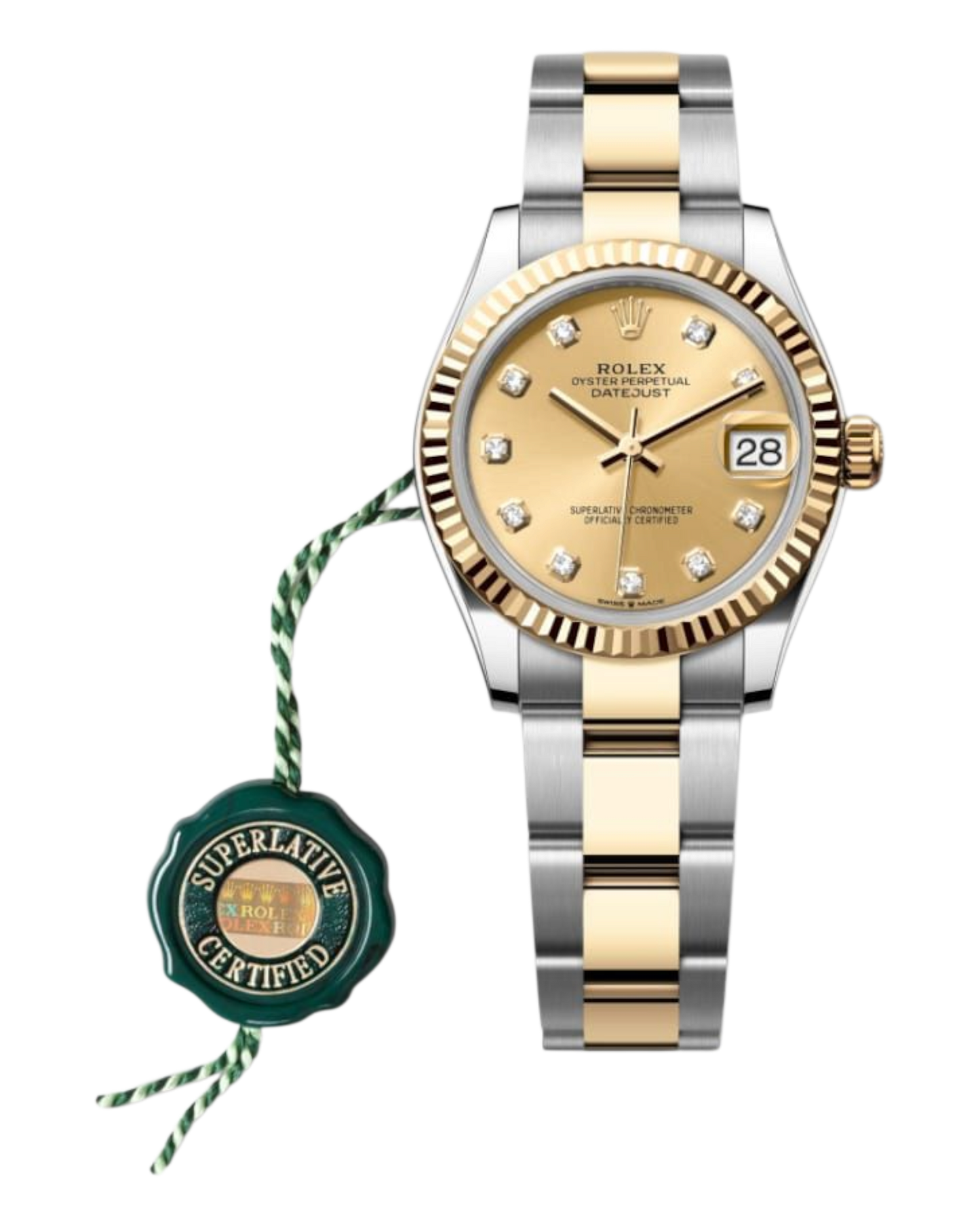 Rolex Datejust 31mm Gold with Diamonds Dial Bicolor Jubilee - U1 FACTORY - AUTOMATIK