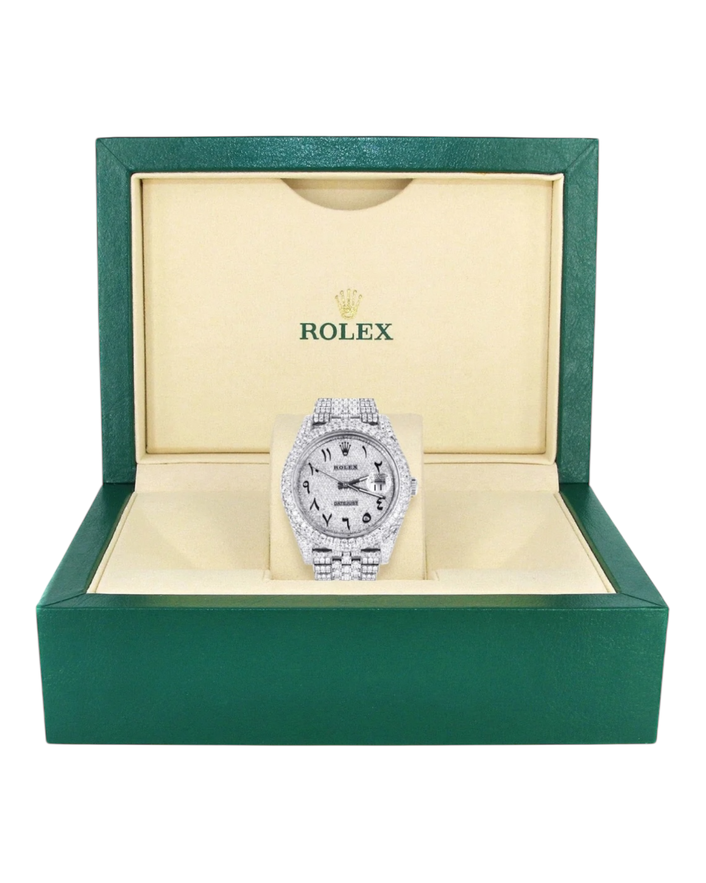 Rolex Datejust 41 Iced Out 126300 Superclone 1:1 with genuine moissanite diamonds and Arabic numerals
