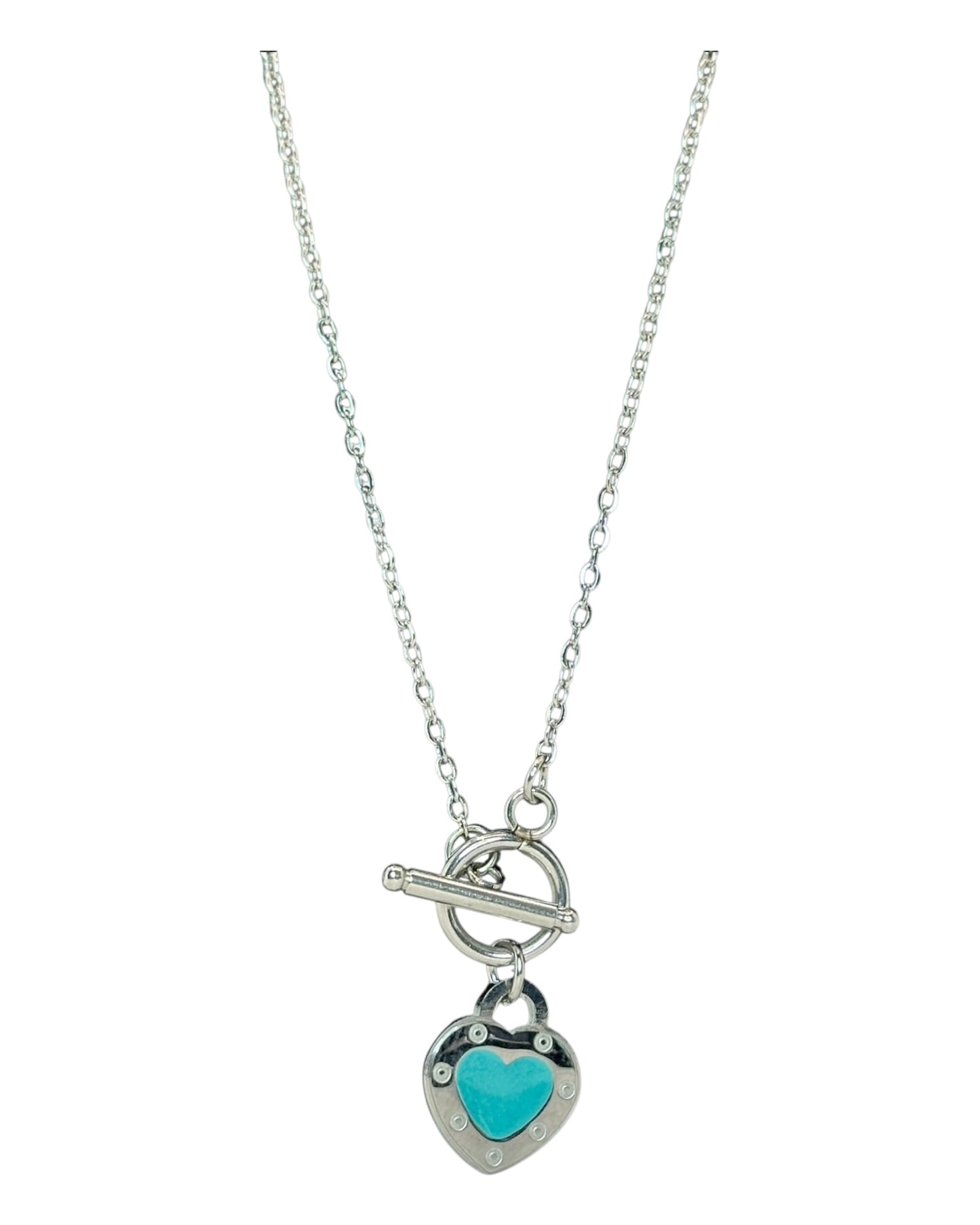 Tiffany & Co. Halskette mit türkisfarbenem Herz-Anhänger