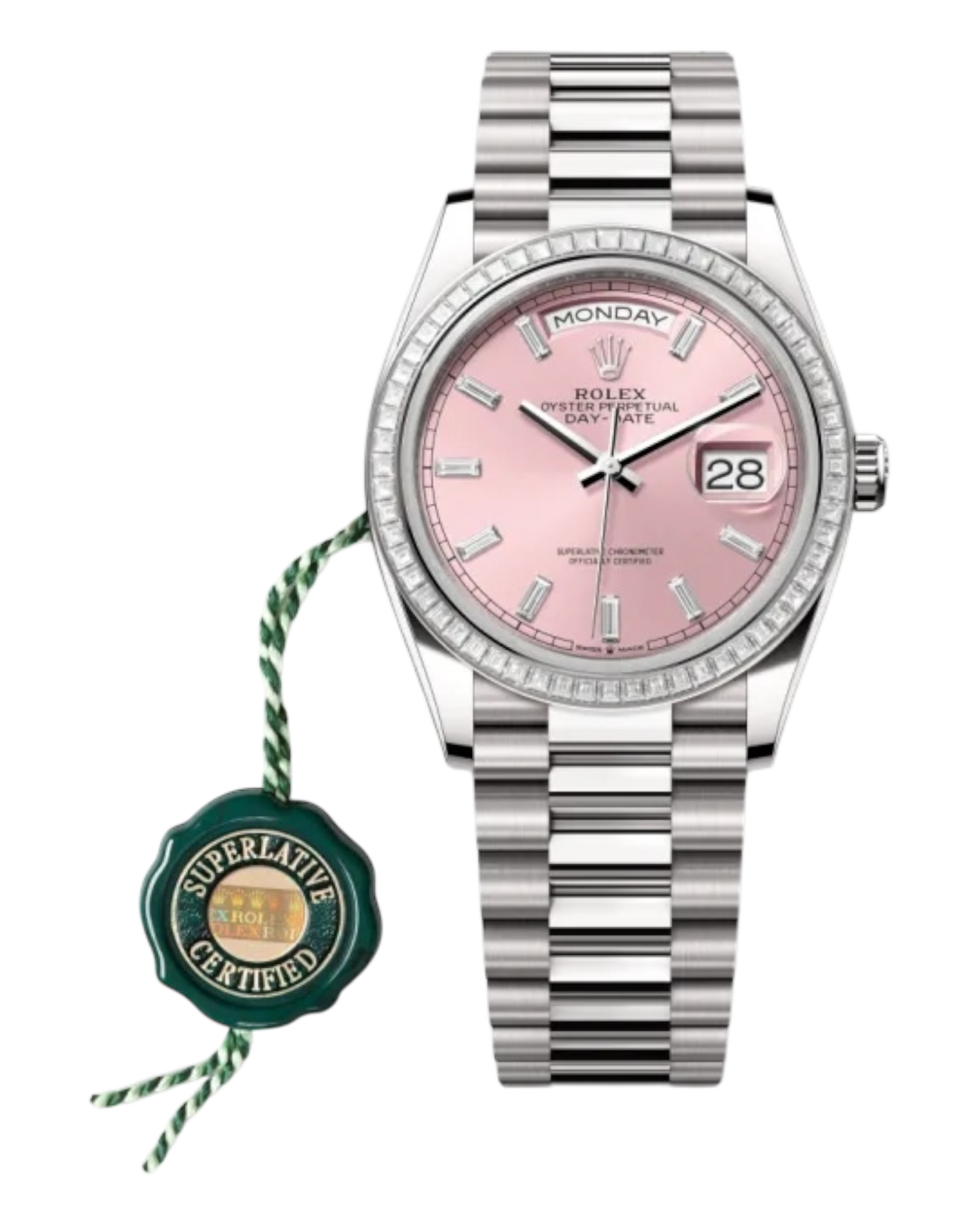 Rolex Day-Date Pink Dial, 36mm White Gold President - U1 FACTORY - AUTOMATIK