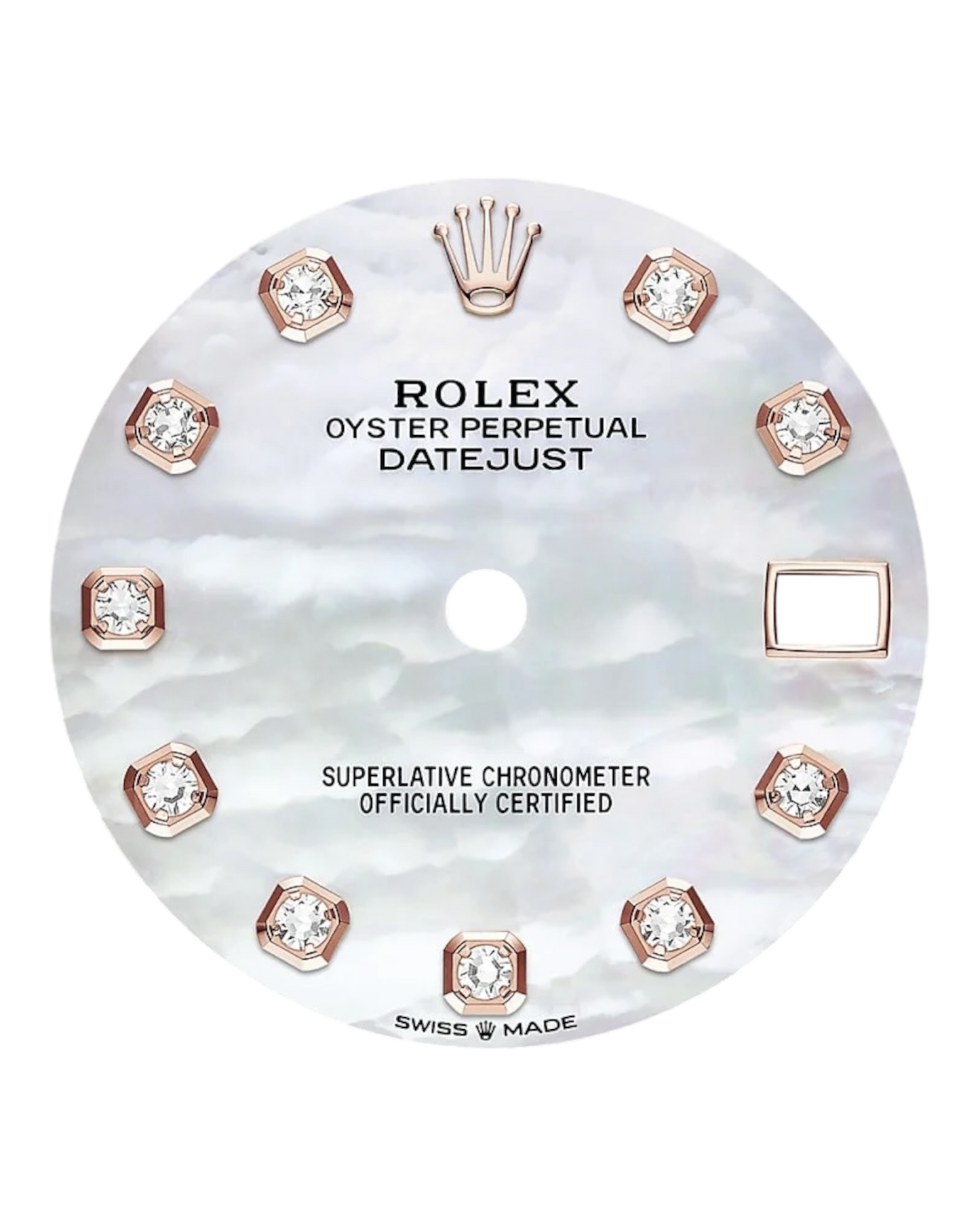 Rolex Datejust 31mm White with Rosé Diamonds Perlmutt Dial - U1 FACTORY - AUTOMATIK - Jubilee