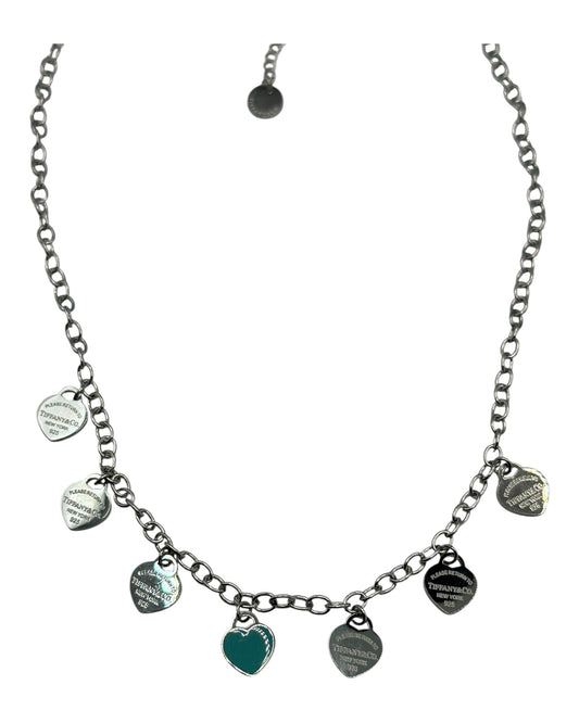 Tiffany & Co. Halskette mit mehreren Herz-Anhängern aus 925 Sterling-Silber