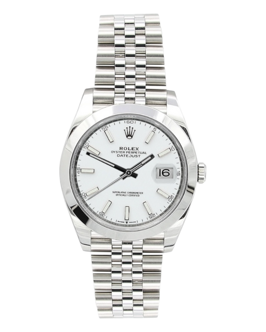 Rolex Datejust: 41mm - White Dial- smooth bezel - U1 FACTORY - AUTOMATIK - Jubilee
