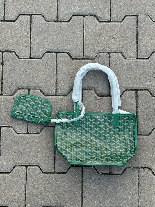 Goyard Saint Louis PM Tasche in Grün mit Pochette | 1:1 Replica