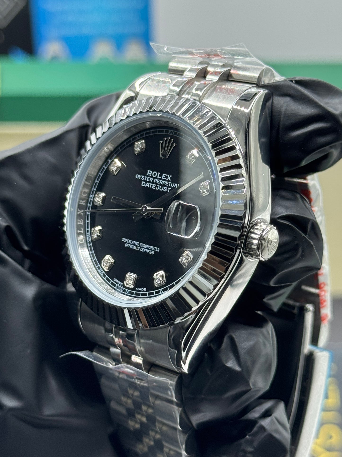 ROLEX DATE JUST - BLACK DIAMOND - OYSTER - 41MM U1 FACTORY - AUTOMATIK