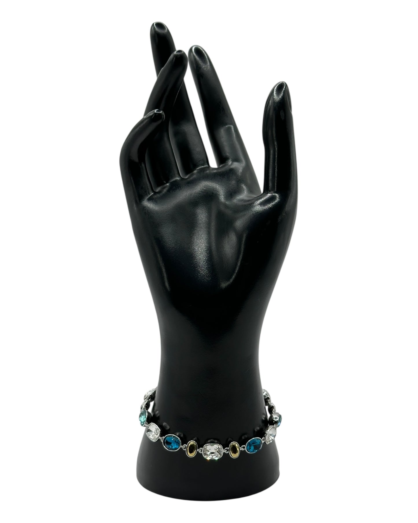 Swarovski Armband mit ovalen Steinen in Blautönen und Gelb