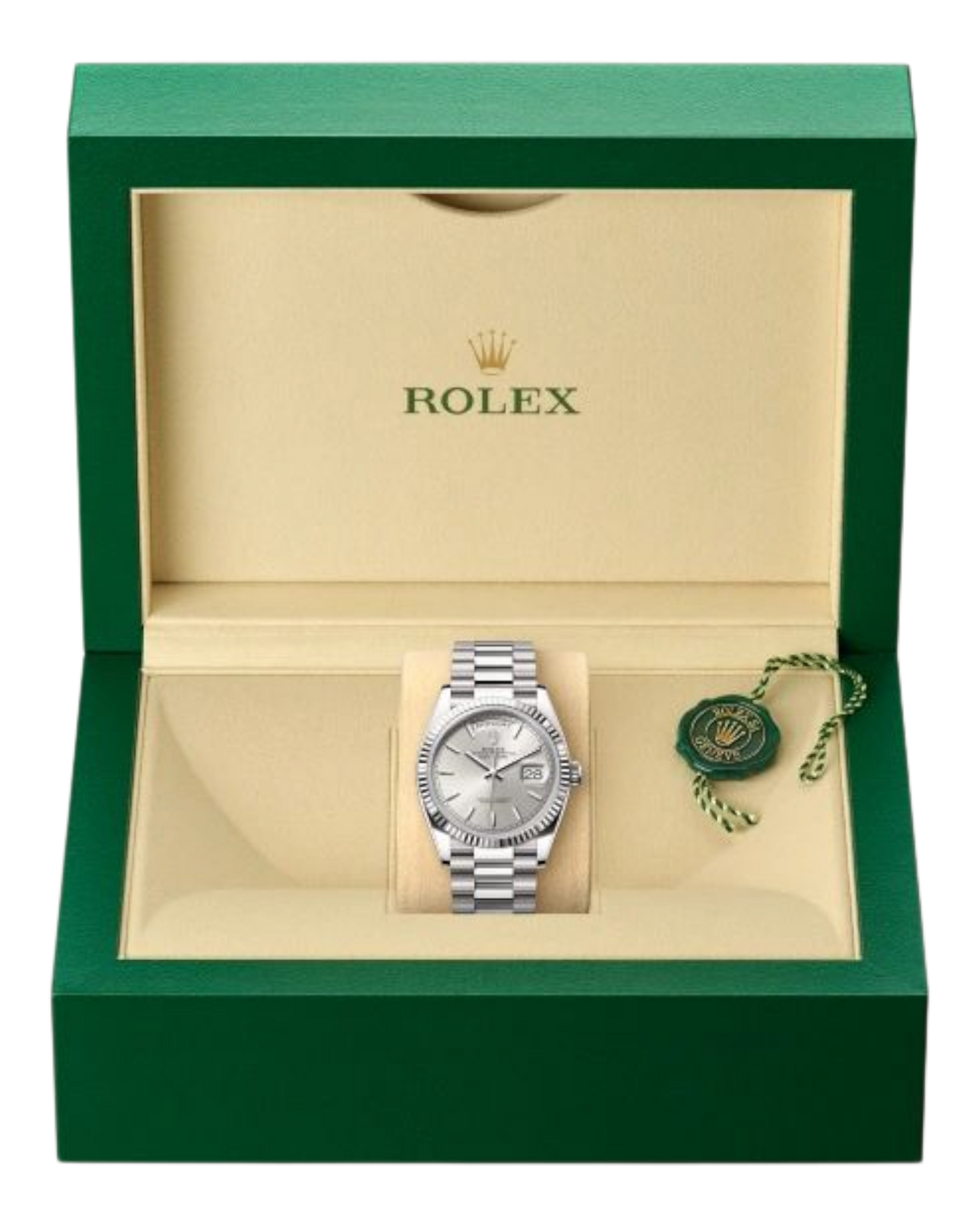 Rolex Day-Date Silver Dial, 40mm White Gold President - U1 FACTORY - AUTOMATIK