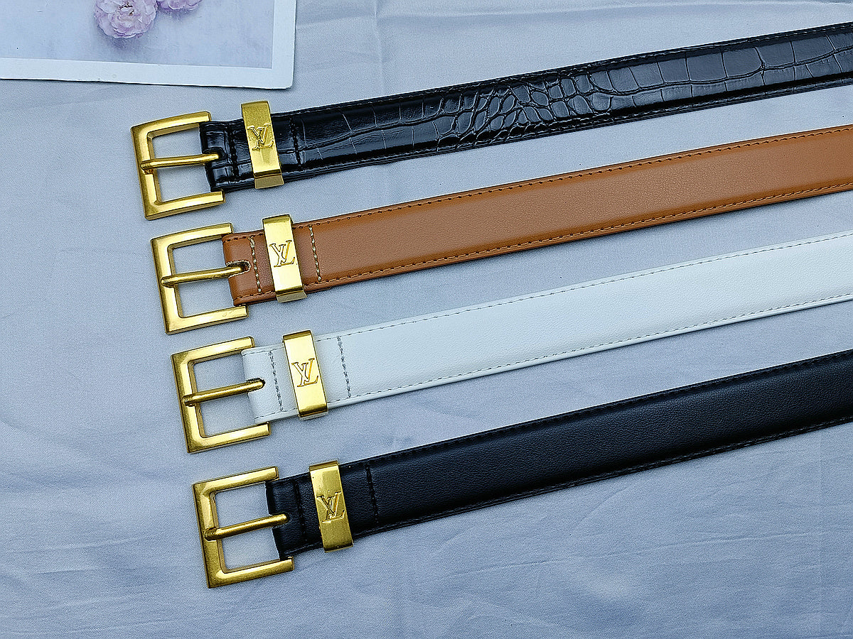 LOUIS VUITTON EPI LEATHER AND CROCODILE RETRO PIN BUCKLE BELT – FULL SET – 1:1 HIGH END