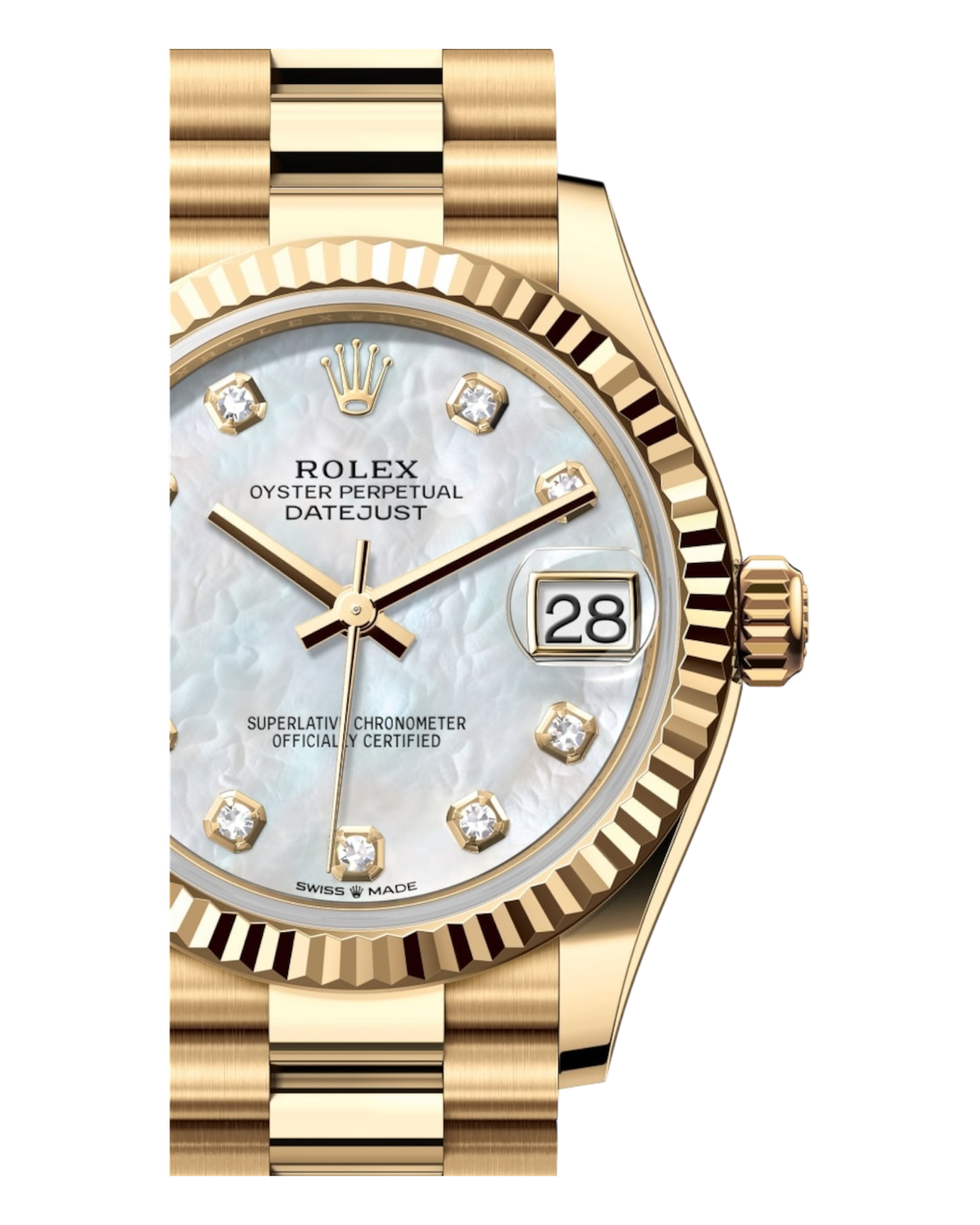 Rolex Datejust 31mm Perlmutt Gold Diamonds Dial - U1 FACTORY - AUTOMATIK - Jubilee