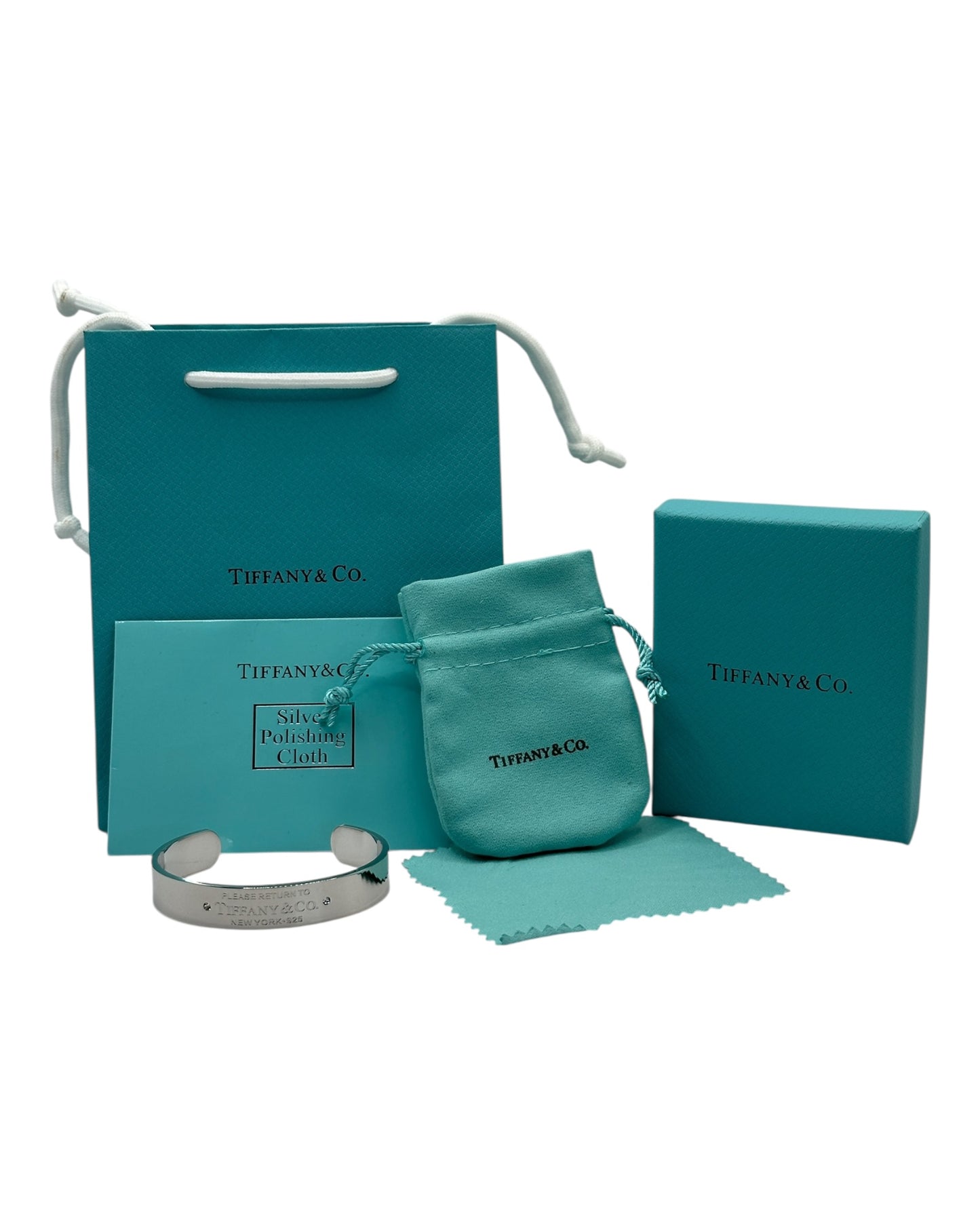 Tiffany & Co. Armspange mit Gravur & Steinen, Silber