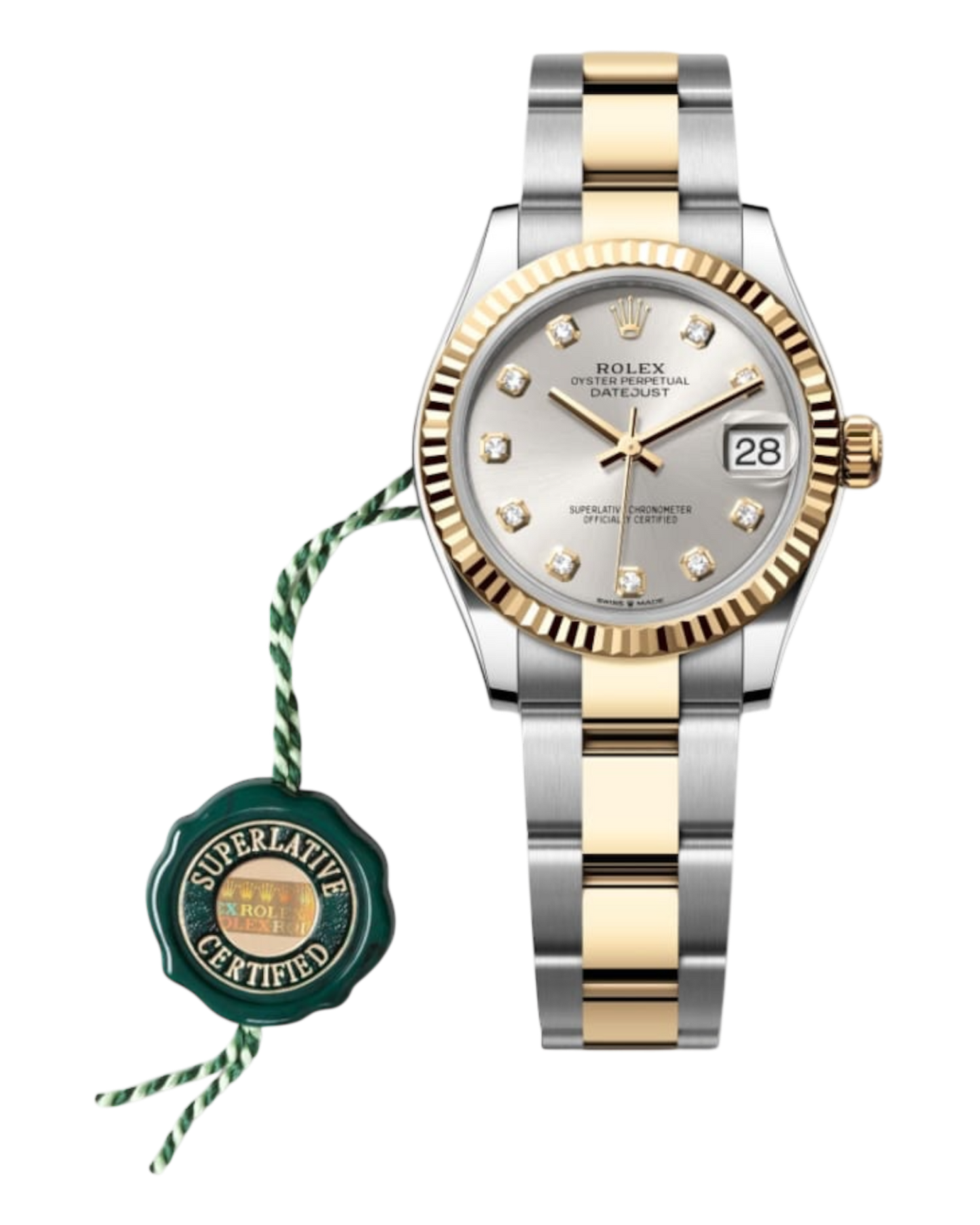 Rolex Datejust 31mm Bicolor Silver with Diamonds Dial Oyster U1 FACTORY - AUTOMATIK -