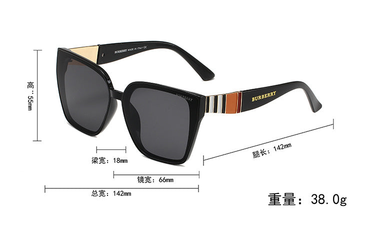 BURBERRY BB CLASSIC STRIPED SUNGLASSES – FULL SET – 1:1 HIGH END