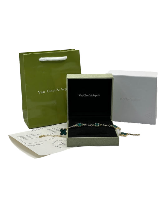 Van Cleef & Arpels Alhambra Armband mit Kleeblättern Grün