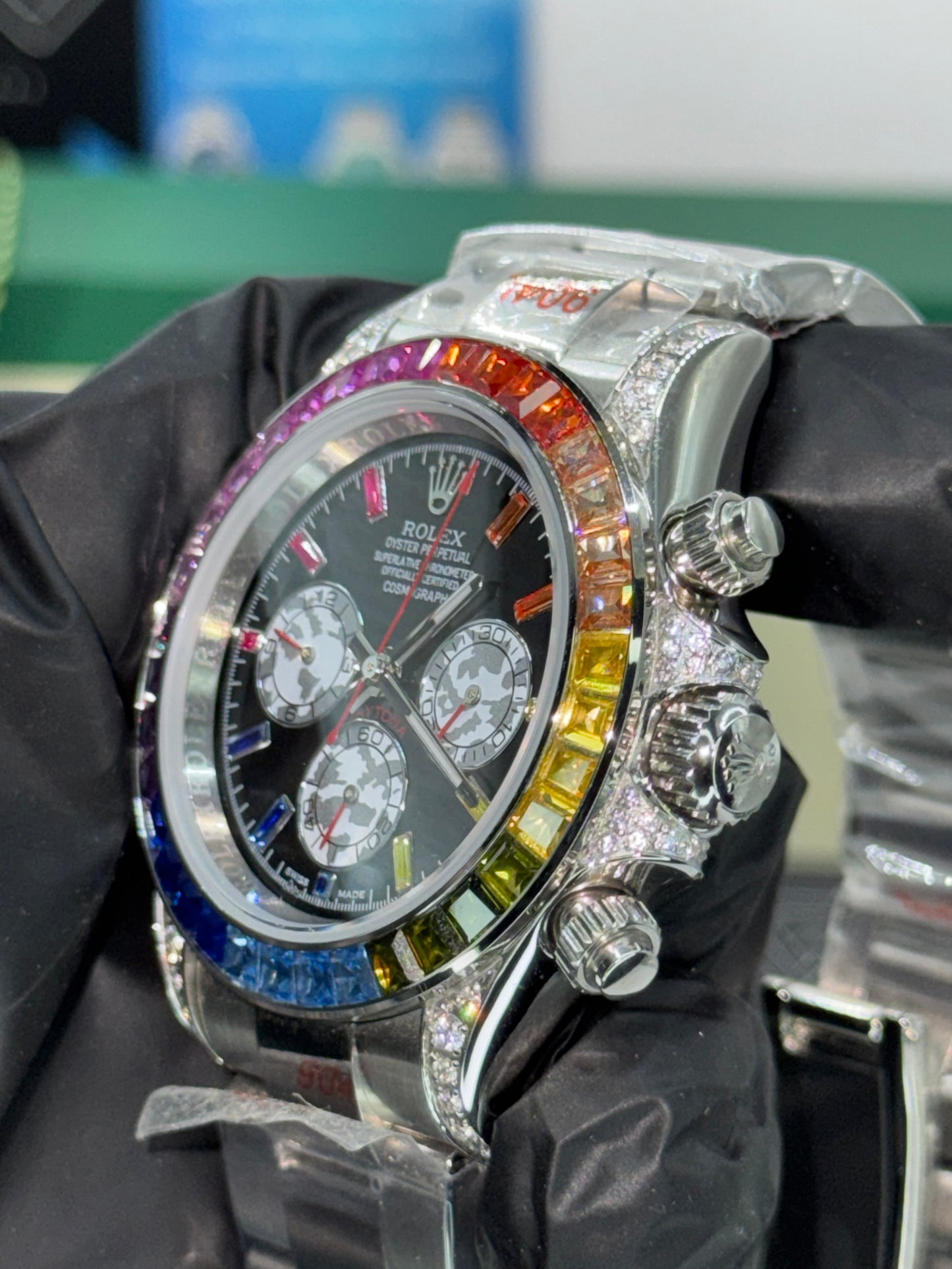 ROLEX DAYTONA - RAINBOW ICED OUT - COSMOGRAPH - OYSTER - 40MM U1 FACTORY - AUTOMATIK